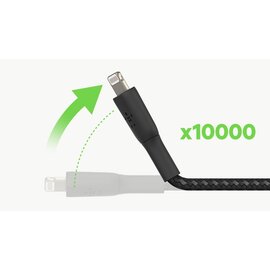 Зображення 5 Кабель Belkin USB-С - Lightning, BRAIDED, 1m, black - CAA004BT1MBK