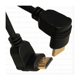 Изображение  Кабель мультимедийный Merlion HDMI-HDMI v1.4, 1м, Black - YT-HDMI-1.0m/90&deg;-90&deg;