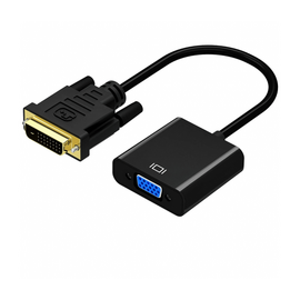Зображення  Адаптер Voltronic DVI-D (24+1) (папа) на VGA (мама) 10cm, Black - YT-C-DVI-(M)/VGA(F), 17155