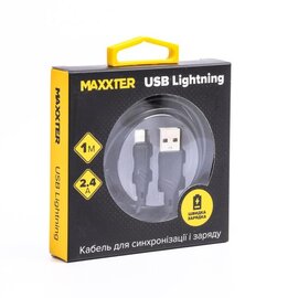 Изображение 2 Кабель Maxxter USB-Lightning 1м Black - UB-L-USB-02-1m