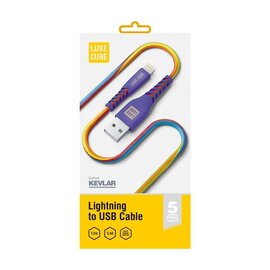 Изображение  Кабель Luxe Cube Kevlar USB-Lightning, 1.2м, Rainbow - 88886668686341