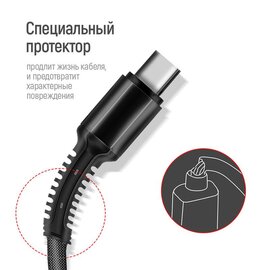 Изображение 4 Кабель ColorWay USB-Lightning+MicroUSB+USB Type-C, 1.2м Dark Grey - CW-CBU3003-GR