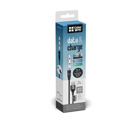 Изображение 5 Кабель ColorWay USB-Lightning + microUSB + USB-C Magnetic Data/Quick Charge, 2.4А, 1м, Black - CW-CB
