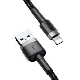 Изображение  Кабель Baseus Cafule Cable USB For Lightning 1.5A 2m Gray+Black - CALKLF-CG1