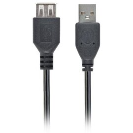 Зображення  Кабель Cablexpert USB2.0 AM - USB2.0 AF, 0.75м, Black &mdash; CC-USB2-AMAF-75CM/300-BK