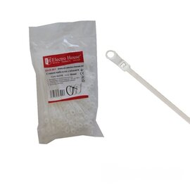 Зображення  Стяжки ElectroHouse EH-R-001 with ring, 4х110мм, white, 100 шт.