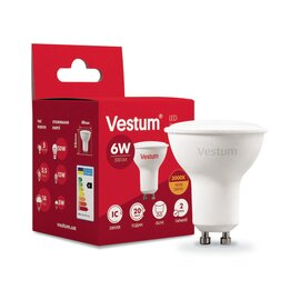 Зображення  Світлодіодна лампочка Vestum 1-VS-1505 MR16 6W 3000K GU10 з цоколем GU10