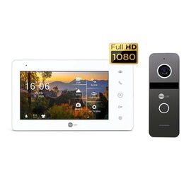 Зображення  Домофонна система NeoLight NeoKIT HD Pro Graphite, Колір (домофон + панель): білий + графіт