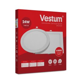 Зображення 3 LED світильник Vestum 1-VS-5206 24W 6000K 220V на 24 Вт