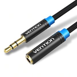 Изображение  Аудио кабель Vention Audio 3.5 mm M - 3.5 mm F, 0.5 m, Black - VAB-B06-B050-M