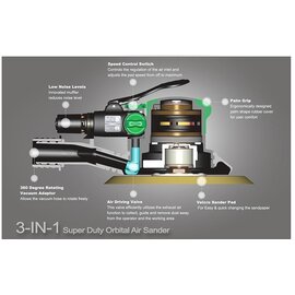 Зображення 3 Шліфмашина пневматична Toptul KAMA0605