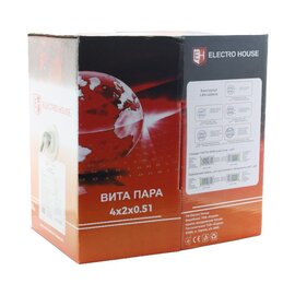 Зображення 2 Кабель вита пара ElectroHouse UTP 5е 4х2х0,51 CCA внутр. (ал+мідь) 305м
