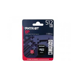 Изображение 2 Карта памяти Patriot EP Series microSDHC UHS-1 U3 Class 10 512GB + SD-adapter - PEF512GEP31MCX, Объем памяти: 512 Гб