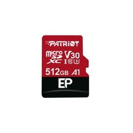 Изображение  Карта памяти Patriot EP Series microSDHC UHS-1 U3 Class 10 512GB + SD-adapter - PEF512GEP31MCX, Объем памяти: 512 Гб