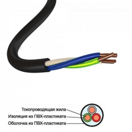 Изображение  Электрический кабель Одескабель ВВГнг 3*25 (ож), Black, 1м., Сечение кабеля: 25.00
