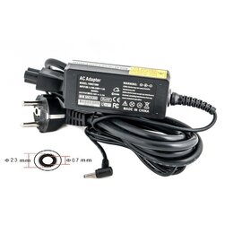 Зображення  Блок живлення ноутбука PowerPlant для Asus 220V, 19V 40W 2.1A, 2.3х0.7мм - AS40F2307