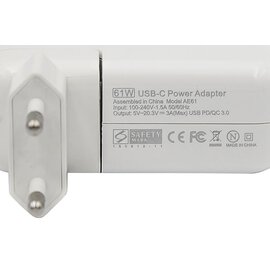 Зображення 3 Блок живлення ноутбука PowerPlant для Apple 220V, 20V 61W, USB Type-C - AP61HCUSB