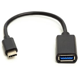 Изображение  Кабель PowerPlant USB2.0(AF)-USB Type-C(AM), OTG, 0.1м, Black - CA911837