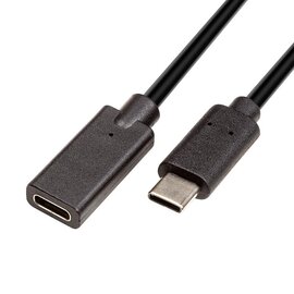Изображение  Кабель PowerPlant USB Type-C(M)-USB Type-C(F), 3А, 3м, Black - CA912599