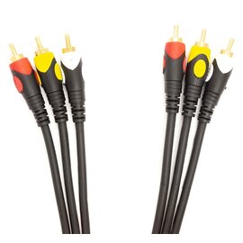 Изображение  Аудио кабель PowerPlant 3xRCA (M) - 3xRCA (M), 1.5 м, Black - CA911714