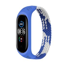 Зображення  Ремінець  BeCover Elastic Nylon Style для Xiaomi Mi Smart Band 5/Mi Smart Band 6 Size M Blue/White - 706151