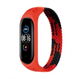 Зображення  Ремінець  BeCover Elastic Nylon Style для Xiaomi Mi Smart Band 5/Mi Smart Band 6 Size S Black/Red - 706135