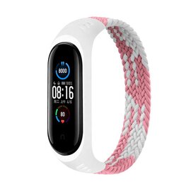 Зображення  Ремінець  BeCover Elastic Nylon Style для Xiaomi Mi Smart Band 5/Mi Smart Band 6 Size S Pink/White - 706142