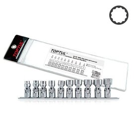 Изображение  Торцевые головки Toptul 3/8" 10шт. 10-19мм - GAAG1004