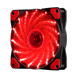 Изображение  Охлаждение для корпуса Voltronic 12025 DC sleeve fan 3pin + 4pin, 15LED, Red - 21111