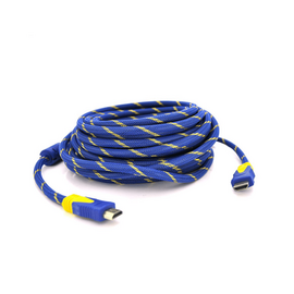 Изображение  Кабель мультимедийный Voltronic HDMI-HDMI v1.4, 20 м, Blue/Gold - YT-HDMI(M)/(M)NY/BL-20m