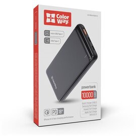 Зображення 5 Батарея мобільна ColorWay Slim 10000mAh Black &mdash; CW-PB100LPG3BK-PD