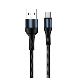 Зображення  Кабель ColorWay USB-USB Type-C, nylon, 2.4А, 1м, Black - CW-CBUC045-BK