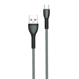Зображення  Кабель ColorWay USB-USB-C, braided cloth, 3А, 1м, Gray - CW-CBUC041-GR