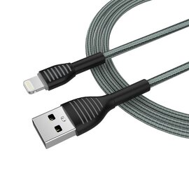 Зображення 3 Кабель ColorWay USB-Lightning, braided cloth, 3А, 1м, Gray - CW-CBUL041-GR