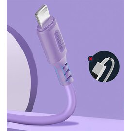 Зображення 3 Кабель ColorWay USB-Lightning, soft silicone, 2.4А, 1м, Purple - CW-CBUL044-PU