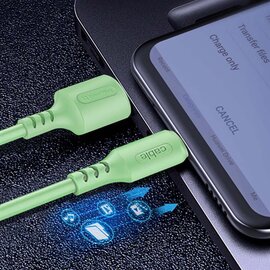 Зображення 6 Кабель ColorWay USB-Lightning, soft silicone, 2.4А, 1м, Green - CW-CBUL042-GR
