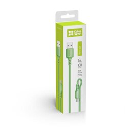 Зображення 6 Кабель ColorWay USB-microUSB, soft silicone, 2.4А, 1м, Green - CW-CBUM042-GR