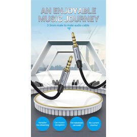 Изображение 3 Аудио кабель Vention Audio 3.5 mm - 3.5 mm, 1.5 m, Metal Type, Silver/Black - BAPHG