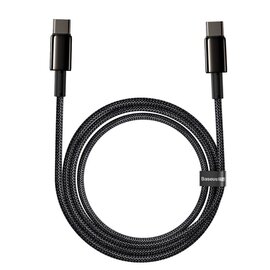 Зображення  Кабель Baseus Tungsten Gold Type-C to Type-C PD 100W 2M Black - CATWJ-A01