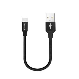 Зображення  Кабель ColorWay USB-Type-C 2.4А, 0.25м, Black - CW-CBUC048-BK
