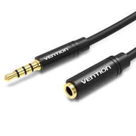 Изображение  Аудио кабель Vention Audio 3.5 mm M - 3.5 mm F, 3m, Black - BHBBI