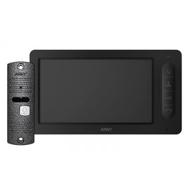 Зображення  Домофонна система Arny AVD-7006 Black/Grey, Колір (домофон + панель): чорний + сірий