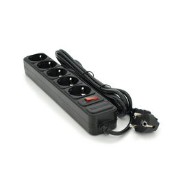 Зображення  Мережевий фільтр Maxxter SP5, 220В 10А,  5 р, 4.5 м, Black - MSP5-G-15B 5 розеток, Довжина шнура: 4.5 м