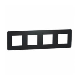 Зображення  Рамка для розетки Schneider Electric Unica NU200854 Antracite чотирьохмістна