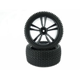 Зображення  Запчастина для радіоіграшок Himoto 1:10 Black Buggy Rear Tires and Rims(31212B+31308) 2P - 31310B