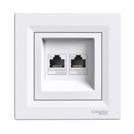 Зображення  Розетка Schneider Electric Asfora EPH4400121 White 2-портова