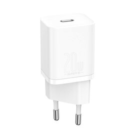 Зображення  Зарядний пристрій Baseus Super Silicone PD Charger (1USB-C) 20W White &ndash; CCSUP-B02