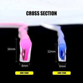 Зображення 6 LED гнучкий неон Prolum FX 2835-120 IP68 12V pink під 12В