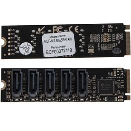 Изображение  Frime M2 (M Key) to 5 x Sata III, JMB585 – ECF-M2.Mto5SATAIII