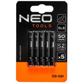 Зображення 2 Біти Neo Tools 50 мм, SL6-5 шт., S2 - 09-581